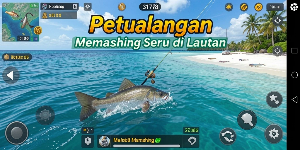 Antarmuka game Memancing 3178 yang menarik dan fungsional.