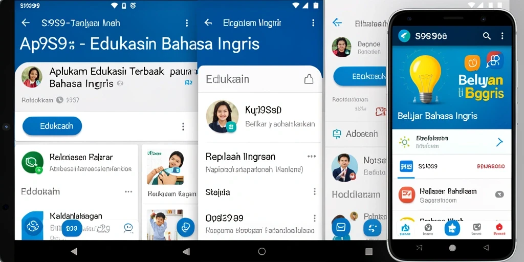 Antarmuka aplikasi S9S9 yang intuitif dan interaktif untuk belajar Bahasa Inggris.