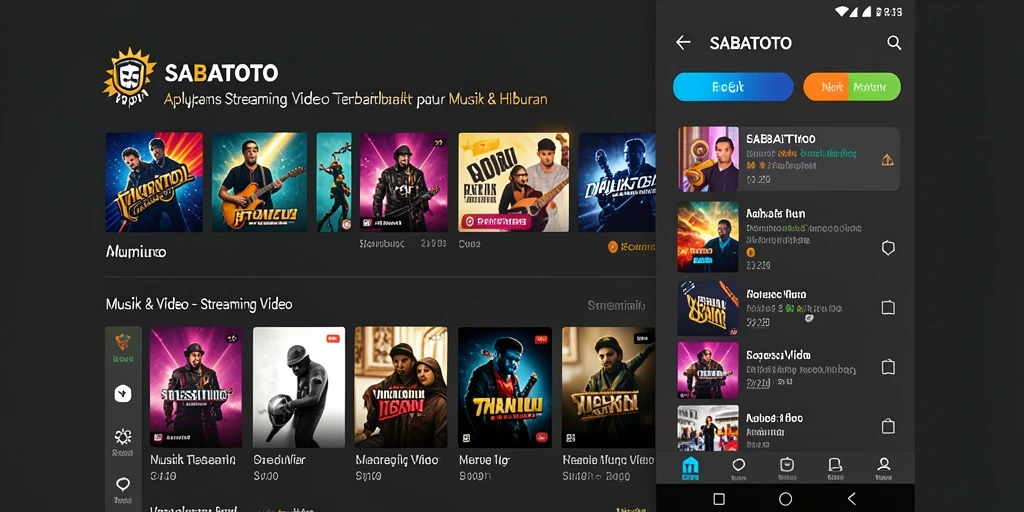 Tampilan antarmuka aplikasi SABATOTO dengan fitur Streaming Video yang menarik.
