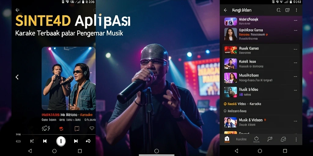 Tampilan antarmuka SINTE4D dengan fungsi Karaoke yang intuitif.