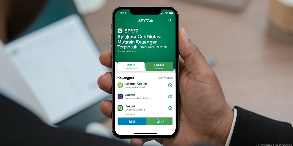 Antarmuka aplikasi SPY77 menampilkan diagram mutasi transaksi keuangan.
